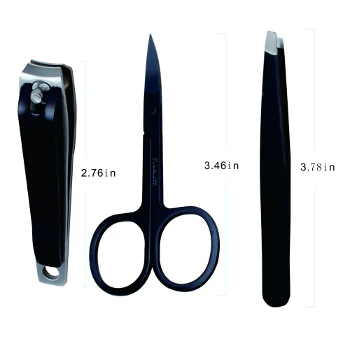 Miniatura 2 de Juego de 3 cortaúñas de acero inoxidable, cortadores de uñas y uñas de los pies, cortador profesional para hombres, mujeres, niños. Pinzas de punta