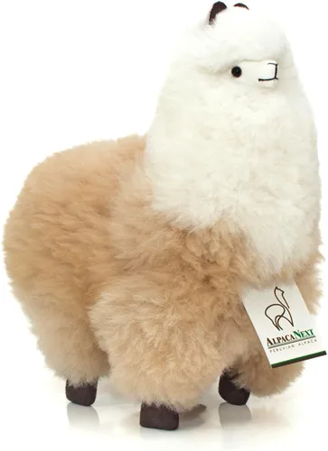 Miniatura 11 de Alpaca Animal de Peluche – 9 pulgadas. Linda Alpaca de Peluche Suave y Abrazable, Juguete de Alpaca de Peluche Hecho a Mano con Pelo Natural de Beige