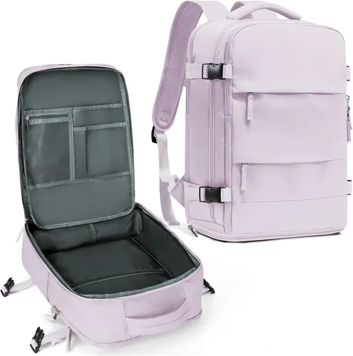 Miniatura 36 de coowoz Mochila grande de viaje para mujeres y hombres, mochila de transporte, mochila para senderismo impermeable, mochila deportiva para Rosa