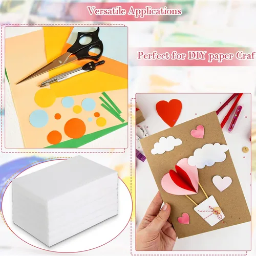 Miniatura 5 de Cholemy Juego de 240 hojas de espuma para manualidades, 4 x 6 pulgadas, placas de impresión de espuma blanca (0.059 pulgadas de grosor)