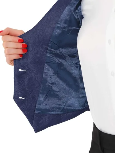 Miniatura 5 de Allegra K Chaleco vintage para mujer con botones y bolsillos