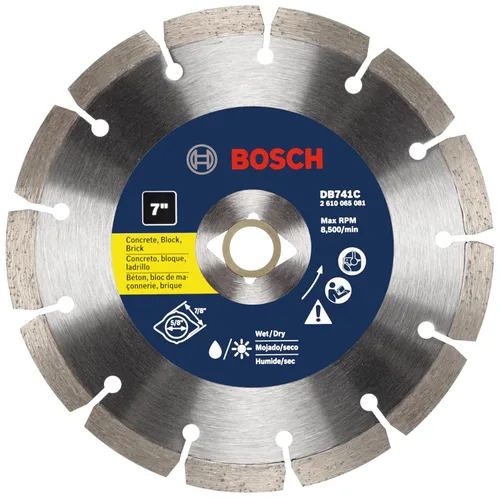 Miniatura 22 de BOSCH DB1241S Hoja de diamante de borde segmentado estándar de 12 pulgadas con eje de 1 pulgada para aplicaciones universales de corte tosco