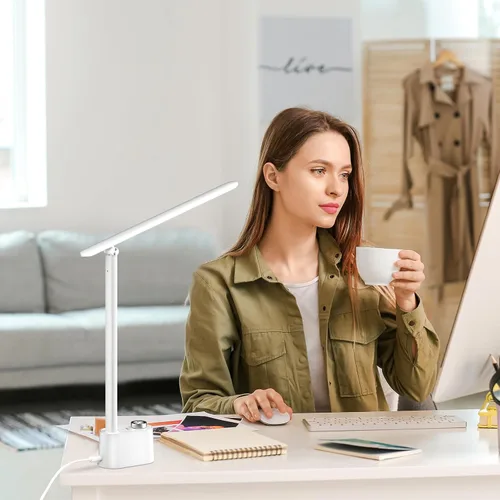 Miniatura 8 de Honeywell Lámpara de escritorio LED mejorada - H01 Pro Sunturalux™ Luz de escritorio plegable con puerto de carga USB A+C, lámpara de mesa regulable