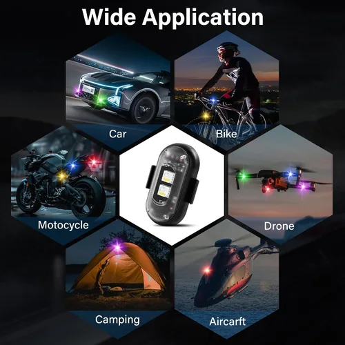 Miniatura 4 de Luces LED inalámbricas para coche 8 piezas con control remoto, luces LED estroboscópicas inalámbricas 8 colores con carga USB, IP65, impermeables