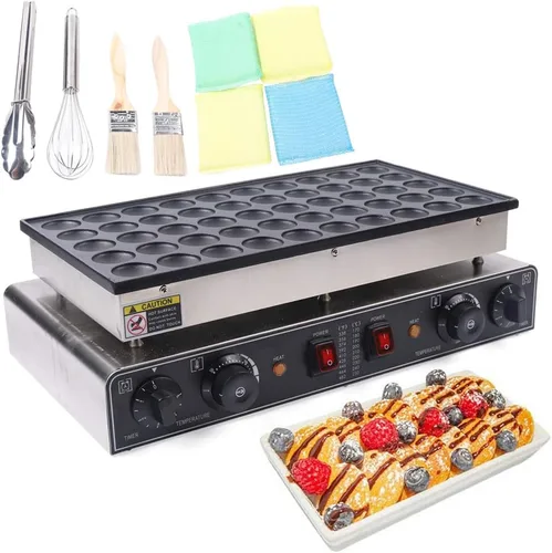 Miniatura 9 de Mini máquina eléctrica para hacer panqueques de 36 agujeros, 1000 W, plancha comercial holandesa para panqueques, máquina comercial para hacer