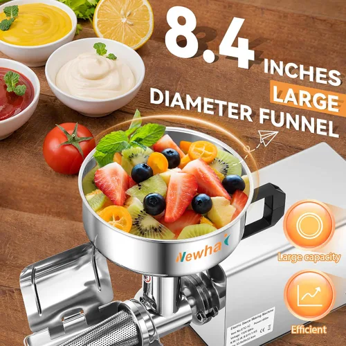 Miniatura 2 de Newhai 450W Colador de tomate eléctrico Fresadora de tomate comercial Máquina de prensa de alimentos de acero inoxidable Máquina exprimidora