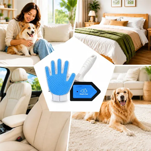 Miniatura 8 de Pet Hair Removal for Home & Car 3-in-1 – Reusable Dog & Cat Removal Kit with Pet Tool, Glove, Mini Detail Cleaning & Furniture Hair Remover for