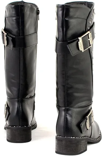 Miniatura 7 de Milwaukee Leather MBL9423 Botas con tachuelas negras para mujer
