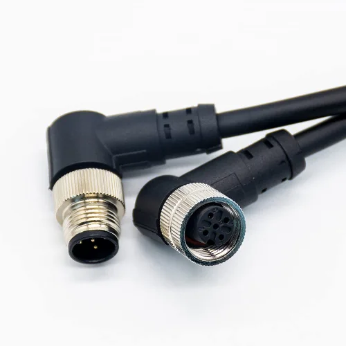 Miniatura 3 de Elecbee M12 Conector de ángulo recto macho a hembra A-Coding 1M AWG22 hembra a macho Cable M12 (5 pines)