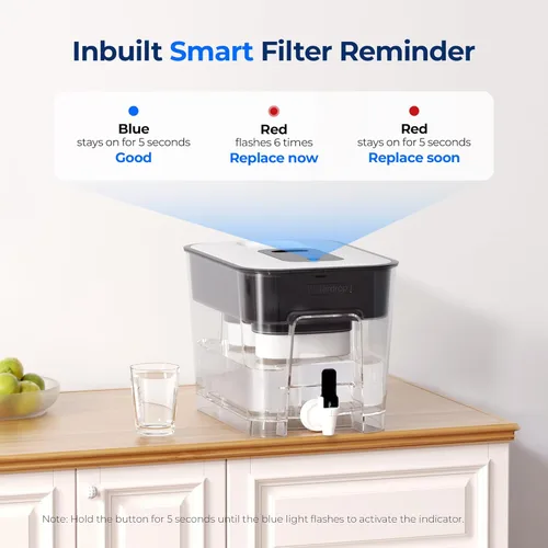 Miniatura 8 de Waterdrop Dispensador de filtro doble de 40 tazas, filtración 8 veces más rápida, vida útil de 400 galones, dispensador de filtro de agua