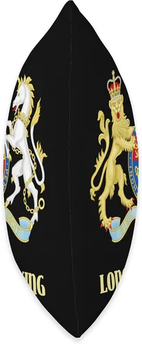 Miniatura 2 de UK Royal Coat of Arms & Emblems Almohada con emblema del escudo de la Real Británica Long Live the King, 16.0 x 16.0 in, multicolor