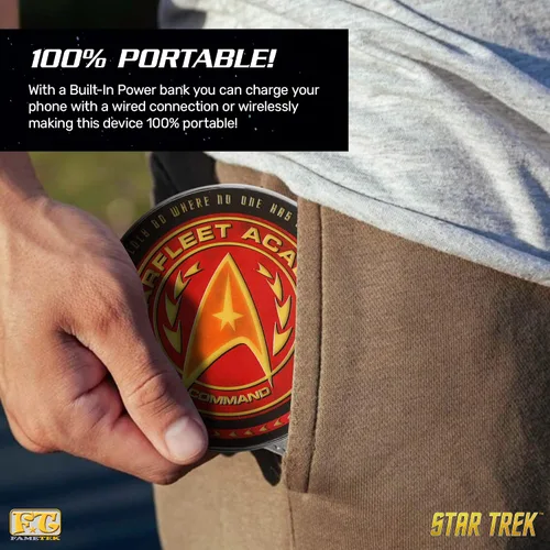 Miniatura 5 de Cargador Inalámbrico Iluminado Star Trek con Paquete de Batería de Respaldo Integrado para Carga Alámbrica y Sin Alambres – Cargador de Teléfono