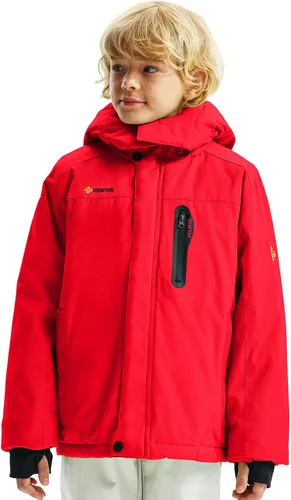 Miniatura 7 de GEMYSE Chaqueta de esquí impermeable con capucha para niño con forro polar resistente al viento chaqueta de invierno