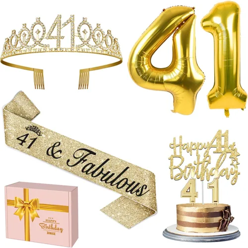 Miniatura 13 de Decoraciones doradas de 70 cumpleaños para mujer con banda y tiara de cumpleaños 70, adorno para pastel y velas, globos de números, regalos de 70