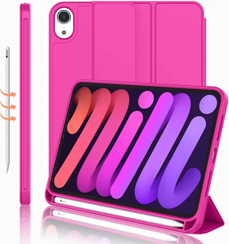 Miniatura 17 de iMieet Funda para iPad mini 7 2024 (A17 Pro), iPad mini 6 (8.3 pulgadas, modelo 2021), iPad mini 7ª/6ª generación con soporte para lápices, funda