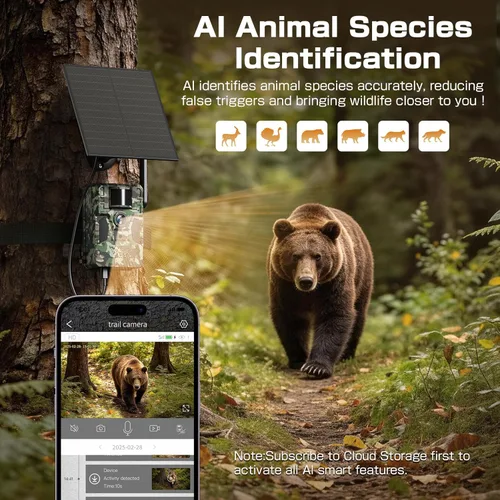 Miniatura 3 de Cámara de rastro Plan de datos ilimitado 2K Video en vivo AI Detección de animales Cámara de rastro celular Cámara de juego 4G LTE, cámaras