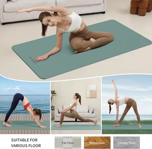 Miniatura 6 de Extra Wide & Thick 8mm Yoga Mat, 72"x31.5" Large Non Slip Exercise Mat, Premium POE Material for Superior Cushioning & Stability, with Strap for
