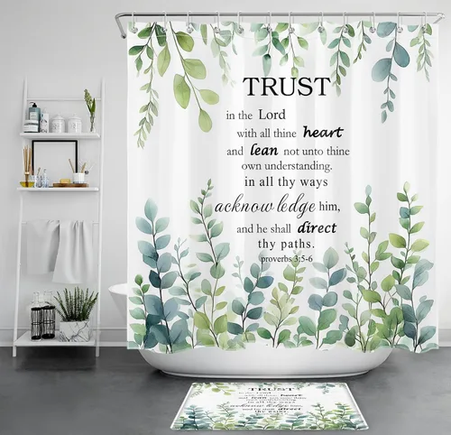 Miniatura 11 de HVEST Cortina de ducha geométrica rosa con ganchos, cortina de ducha moderna geométrica abstracta gris y blanco para baño, 72 x 72 pulgadas, juego