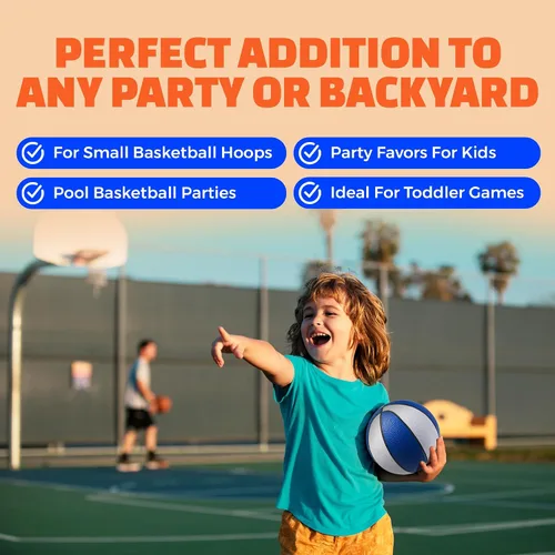 Miniatura 5 de PlayBolt Mini pelotas de baloncesto de goma de 7 pulgadas, tamaño 3 (paquete de 4) – Baloncesto de piscina para niños en varios colores interiores