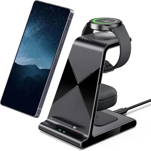 Cargador inalámbrico para Samsung S25 Ultra, estación de carga para Galaxy S25/S25 Edge/S24 Ultra/S24+/S24/S23/Note 20/Z Flip 7/Fold 7, para Galaxy