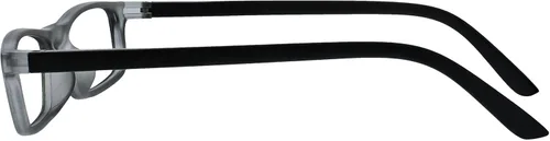 Miniatura 7 de OPULIZE TED - Lentes de lectura para mujeres y hombres, marco mate rectangular, ligero, estrecho, con bisagras de resorte, gris transparente +1.50