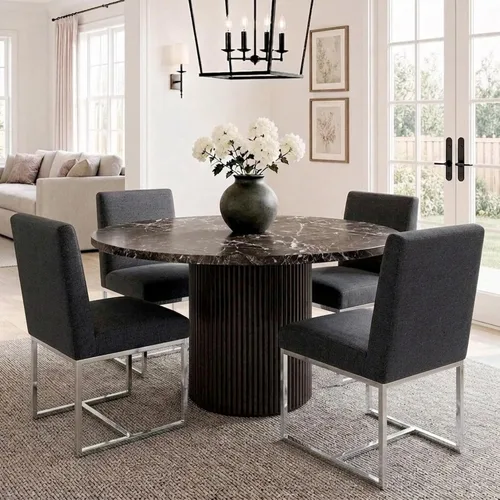 Miniatura 8 de HNY Juego de 2 sillas de cocina modernas, silla de cocina y comedor de cuero PU, silla de comedor tapizada silla auxiliar con marco de metal
