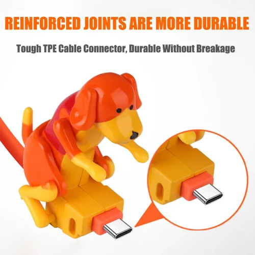 Miniatura 5 de Funny Dog - Cable de carga USB de 4 pies para Android (cable Android, naranja)
