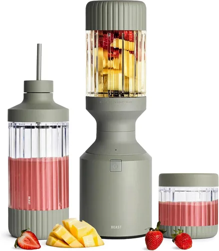 Miniatura 18 de Beast Mega 1200 Acero inoxidable Batidora de encimera de alta calidad Batidos, batidos, salsas, salsas porciones Lg Mezcla hielo + frutas
