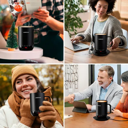 Miniatura 9 de Vsitoo S3 Pro - Taza de café autocalentable de 16 onzas con sensación automática que se calienta a 120-150 ℉ 2-4 Hour Battery, 5400mAh, IPX7