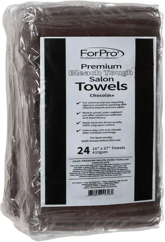 Miniatura 19 de ForPro Professional Collection Toallas prémium Bleach Tough para salón, color negro, 100% algodón, a prueba de blanqueador, resistentes a