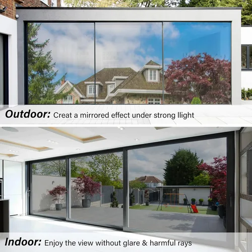 Miniatura 18 de Kromapolis Película de privacidad para ventana, cubierta de vinilo para vidrio, película decorativa de vitral, esmerilada para ventana, se adhiere