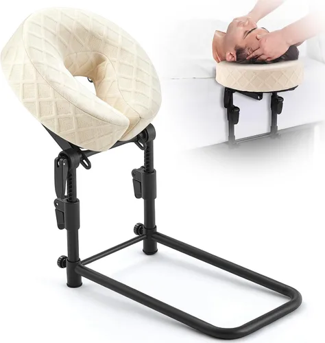 Miniatura 10 de Qunclay Reposacabezas de masaje para cama, color verde, altura ajustable, cuna de masaje en casa, masajes portátiles, soporte para reposacabezas
