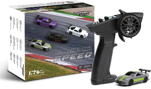 Miniatura 11 de 1:76 Turbo Racing Scale RC Sport Car, Carreras de mesa Control remoto Mini modelo de coche completo proporcional RTR Kit Juguetes (Baoma mini-rojo)