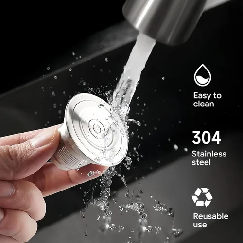 Miniatura 5 de 2 Piezas Cápsulas de Café Reutilizables de Acero Inoxidable Compatibles con L'OR Barista LM8012 / 60, Cápsulas de Café Recargables de Metal L'or 1