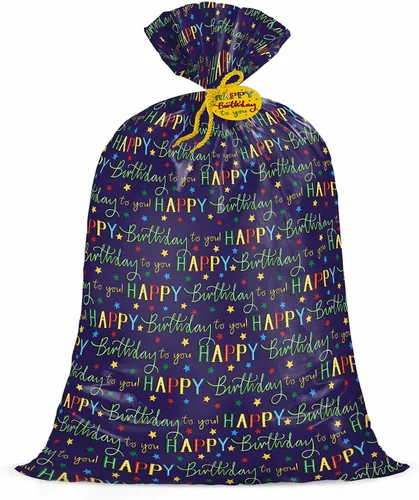 Miniatura 6 de WRAPAHOLIC Bolsa de regalo de plástico grande de 56 pulgadas, globo colorido con diseño de confeti para cumpleaños, fiestas o celebraciones de 1