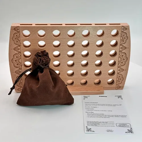 Miniatura 6 de Juego de madera 4 en una fila, decoración de mesa auxiliar, juego de estrategia clásico, juegos de mesa familiares, juguetes de regalo para niños