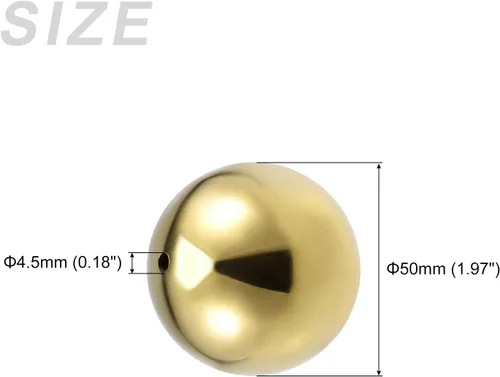 Miniatura 2 de METALLIXITY Bolas huecas (1.969 in/1.97 pulgadas), 5 unidades, esferas de acero inoxidable con agujero, para escalera de pasamanos, jardín en casa