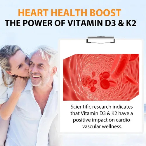 Miniatura 2 de flasture Suplemento de Vitamina D3 K2 en Cápsulas Blandas, 10000 UI de VIT D3 + 200 MCG de K2 (MK-7) Fórmula 2-en-1 para Reposición con Aceite