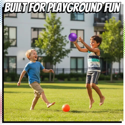 Miniatura 8 de Pelotas de patio de juegos de 5 pulgadas para niños pequeños y niños – (paquete de 6) pelotas inflables de goma que rebotan para dodgeball con bomba