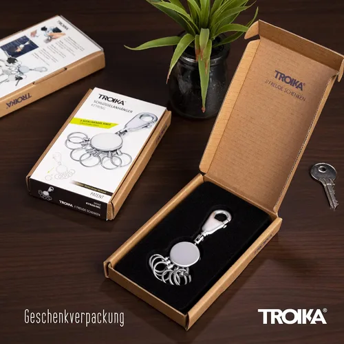 Miniatura 7 de Troika KYR60/MC – Llavero – Incluye Mosquetón – 6 Anillos Intercambiables – Metal/Latón – Mate – Cromo – Unisex Adulto, Plata – TROIKA-Original