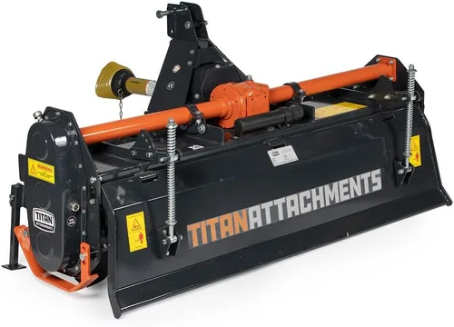 Miniatura 9 de Titan Attachments enganche de 3 puntos, accesorio de cultivador rotativo de 48" para tractores Cat 1, acabado en carbón, cultivador impulsado por