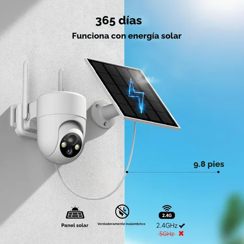 Miniatura 2 de Oculview Cámaras de seguridad solar 2K inalámbricas para exteriores, 2 cámaras inalámbricas para exteriores con visión de 360°, cámaras
