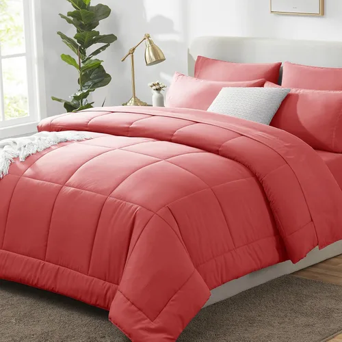 Miniatura 67 de CozyLux Juego de edredón tamaño King, color verde oliva, 7 piezas en una bolsa, edredón verde tamaño King, juegos de ropa de cama para todas
