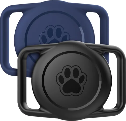 Paquete de 2 soportes para collar de perro Airtag, IPX8 impermeable para etiquetas de aire, paquete de 2, para accesorios de rastreador GPS de