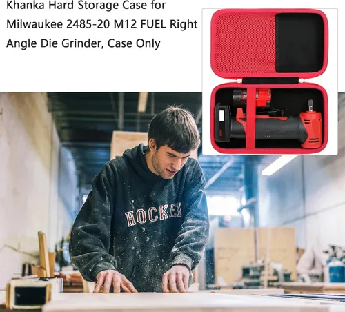 Miniatura 4 de khanka Funda rígida para Milwaukee Electric – M12 Fuel 1/4 pulgadas en ángulo recto para amoladora de troqueles (Milwaukee 3485-20), solo funda