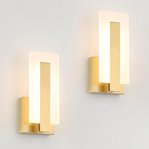 Miniatura 10 de Joosenhouse Modernos apliques LED de pared arriba y abajo, luz negra de 3000 K, luces de pared blancas cálidas, juego de 2, iluminación de pared