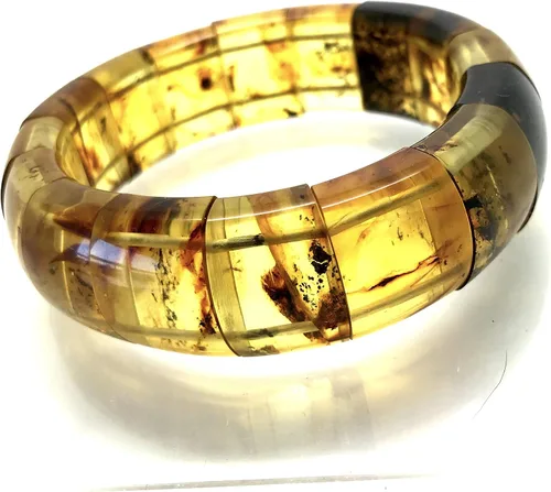 Miniatura 2 de Pulsera única de ámbar báltico natural mixto, talla L