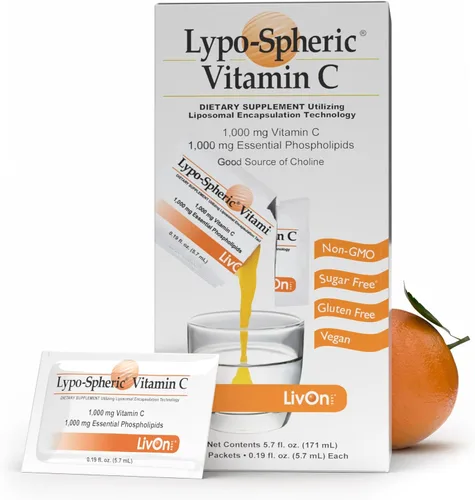 Miniatura 10 de Vitamina C Lypo-spheric, 60 paquetes, 0,035 oz de vitamina C por paquete, encapsulada para máxima biodisponibilidad, fórmula profesional, 100 % sin