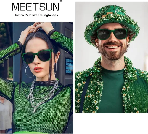 Miniatura 124 de MEETSUN Polarized Sunglasses for Women Men Classic Retro Square Frame Driving Sun Glasses UV Protection