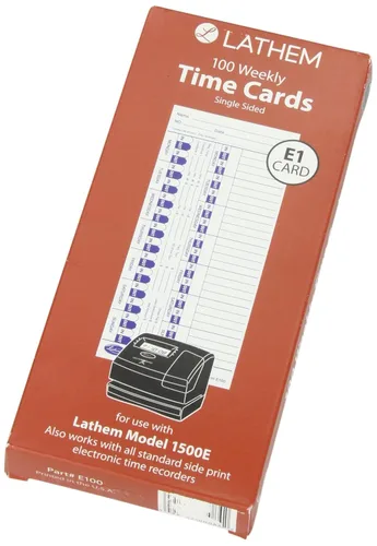Miniatura 3 de Lathem Time Universal Time Card, White, 100 per Pack (E100), 4 x 9
